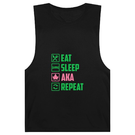 Eat Sleep AKA Repeat Alpha Kappa Alpha Womens Gift Barnard Tanks