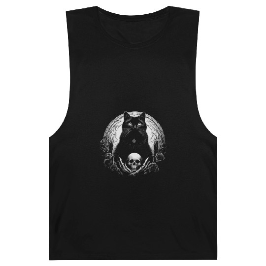 Scary Horror Black Cat Barnard Tanks