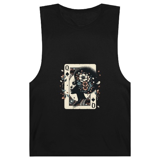 Black Queen Poker Tarot Card African American Barnard Tanks