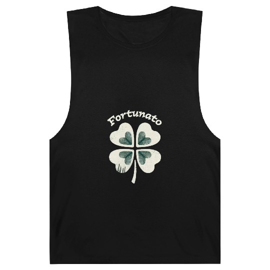 Fortunato Emblem Distressed Four-Leaf Barnard Tanks