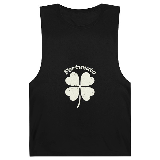 Fortunato Emblem Distressed Four-Leaf Barnard Tanks