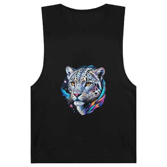 Cosmic Snow Leopard - Ethereal Animal Portrait Barnard Tanks