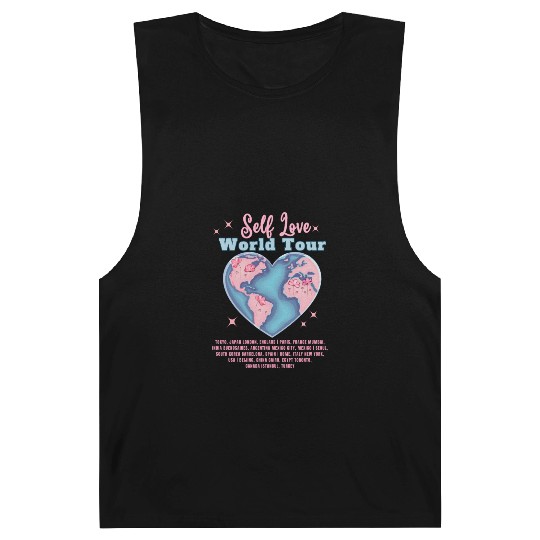 Self Love Club World Tour Retro Positive Aesthetic Barnard Tanks