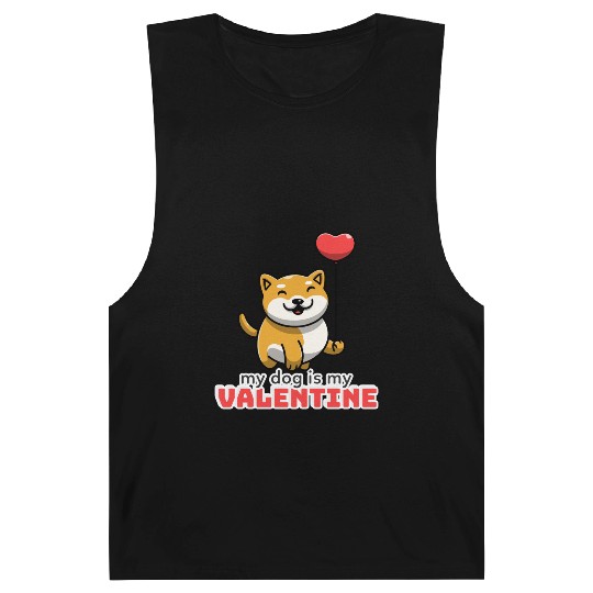 My dog is my valentine, funny cute valentine's day Barnard Tanks