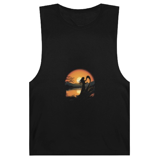 Harp Player Harpist Girl Woman Musician Sunset Barnard Tanks