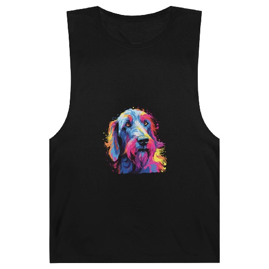 Watercolor Colorful Irish wolfhound Barnard Tanks
