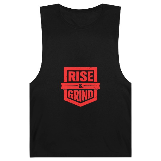 Rise and Grind Gym Typography Design Barnard Tanks