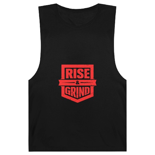 Rise and Grind Gym Typography Design Barnard Tanks