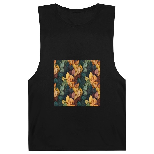 Colorful Fall Leaves Pattern Barnard Tanks