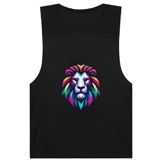 Vibrant Spectrum Lion - Abstract Wildlife Majesty Barnard Tanks