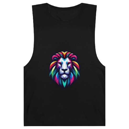 Vibrant Spectrum Lion - Abstract Wildlife Majesty Barnard Tanks