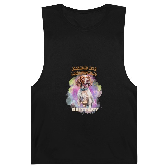 Surrealism Starry Night Brittany Spaniel Dog Barnard Tanks