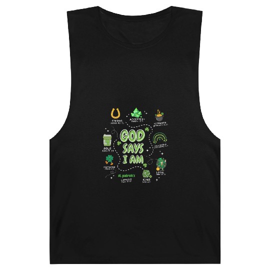 God says i am St. Patricks Day Barnard Tanks