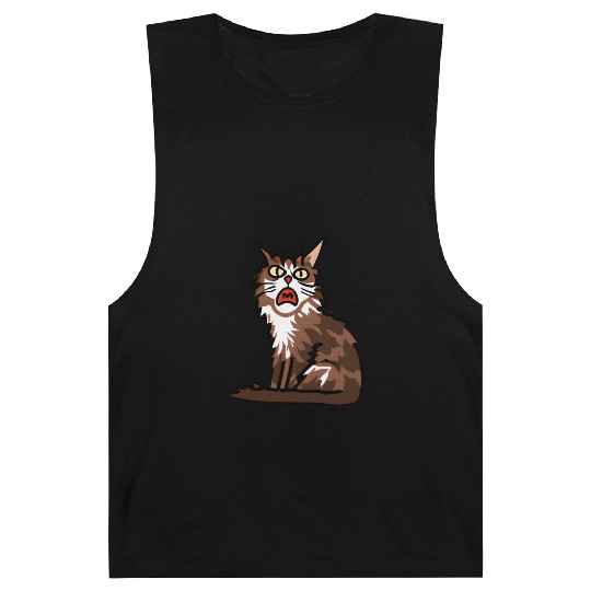 Maine Cat - Grumpy or Surprised Expression Barnard Tanks