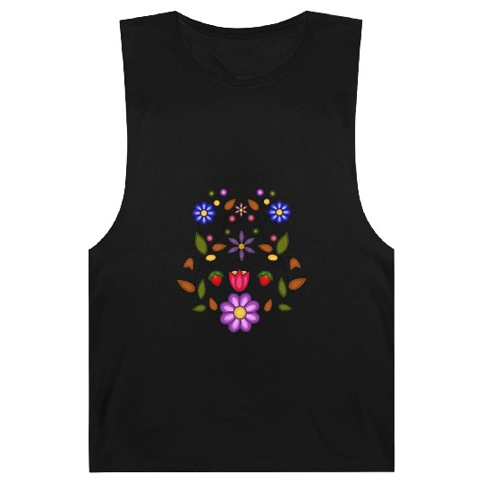 Native Ojibwe Floral with Anishinaabe Flowers Barnard Tanks