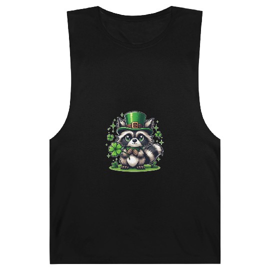 St. Patrick's Day Raccoon Revelry Barnard Tanks