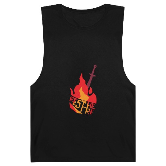 Rest Here Bonfire Gamer Design Barnard Tanks