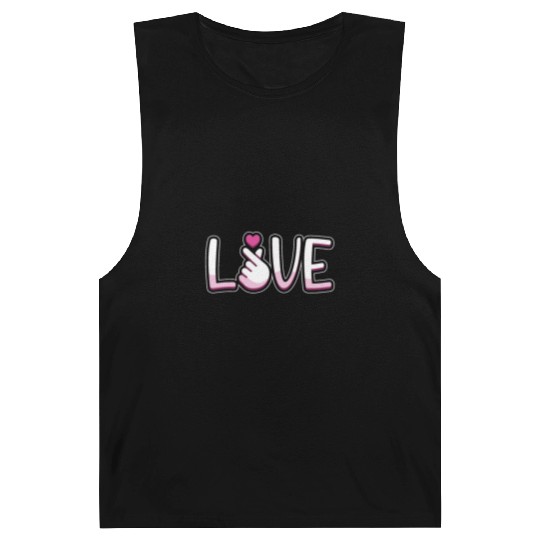 Love Korean Finger Heart K-Pop Love K-Drama Barnard Tanks