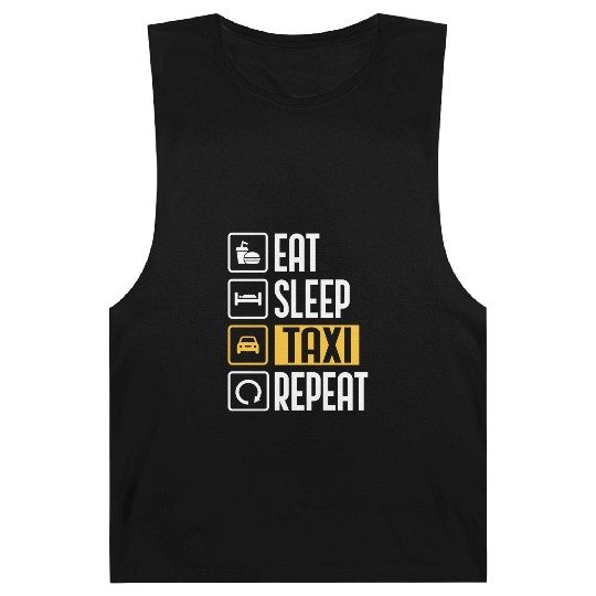 Eat Sleep Taxi Repeat Funny Cab Driver Barnard Tanks