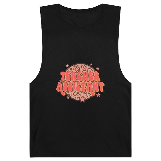 Retro Groovy Leopard Teacher Assistant Barnard Tanks