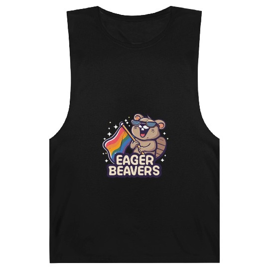 Eager Beavers with Pride LGBT Flag Barnard Tanks