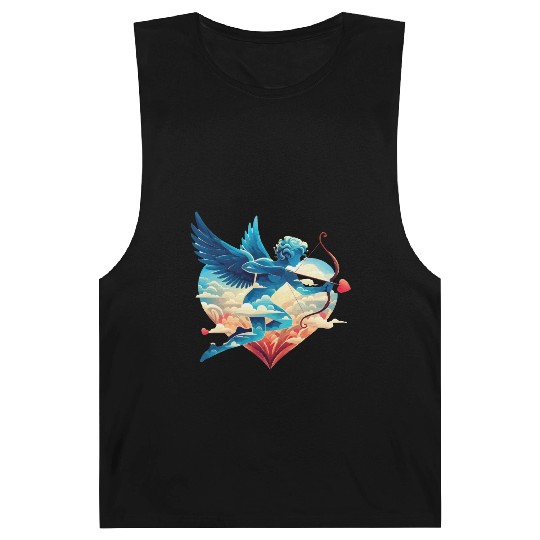 Valentine's Day - Cupid with a bow, heart, love Barnard Tanks