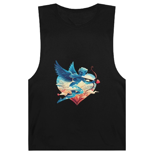 Valentine's Day - Cupid with a bow, heart, love Barnard Tanks