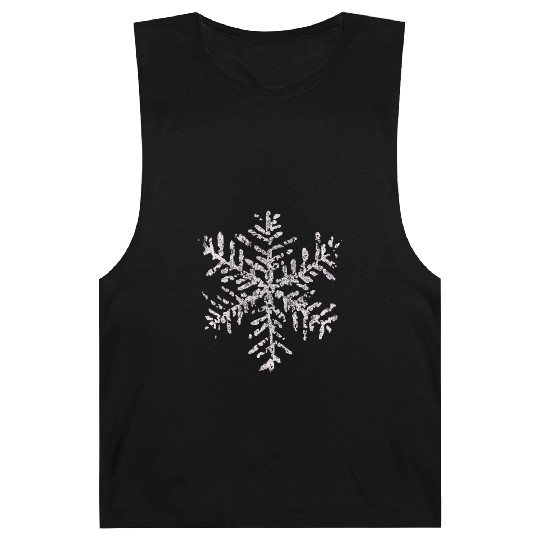 Vintage Snowflake Winter Holiday Gifts White Barnard Tanks