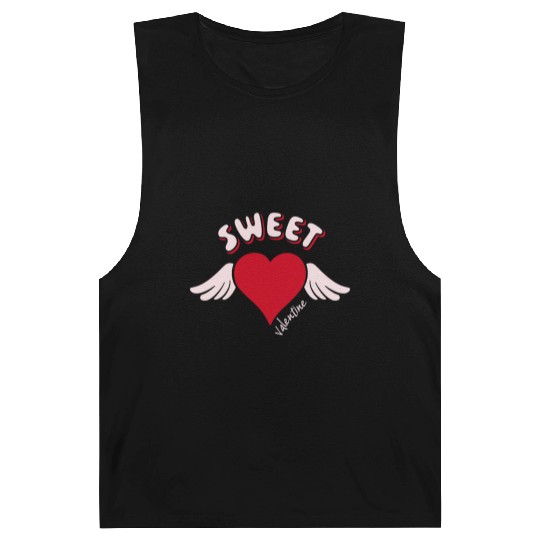 Sweet Valentine Valentine's Day Heart Cupid Wings Barnard Tanks