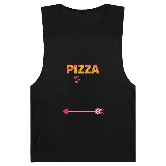 PIZZA is my valentine - Arrow Pointing Right Barnard Tanks
