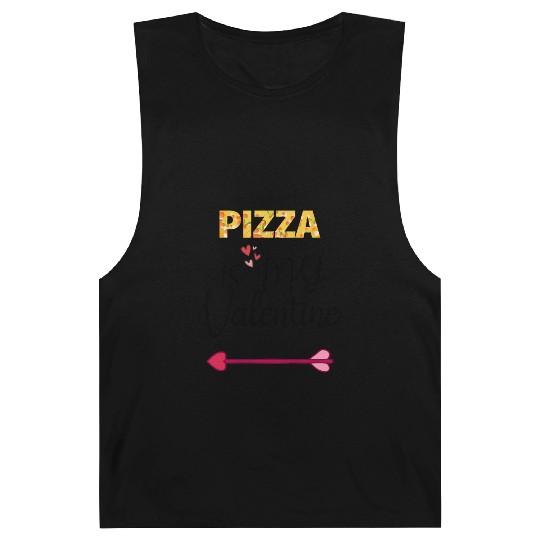 PIZZA is my valentine - Arrow Pointing Right Barnard Tanks