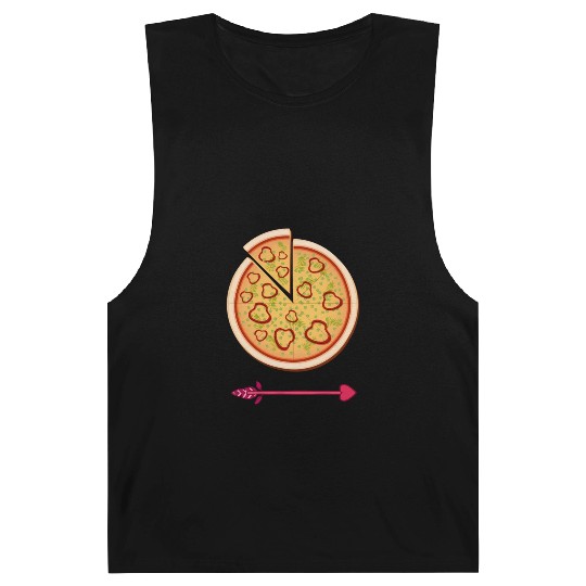 PIZZA is my valentine - Arrow Pointing Left Barnard Tanks