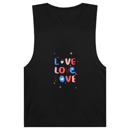 White Red Pink Light Blue Black Bold Valentine Barnard Tanks