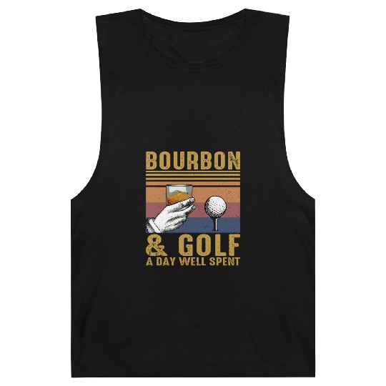 Bourbon Golf Funny Golfer Bourbon Lover Barnard Tanks
