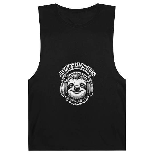 Swift Sloth Vibes, Chill Beats Music Lover Barnard Tanks