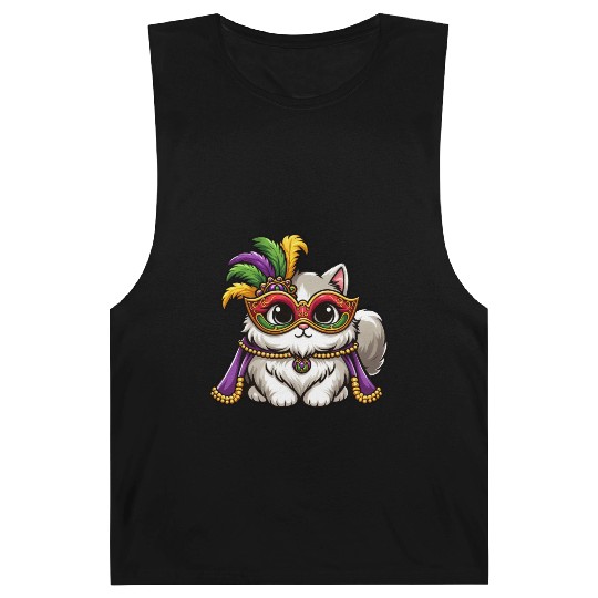 Mardi Gras Persian Cat, Masked Cat Costume Barnard Tanks