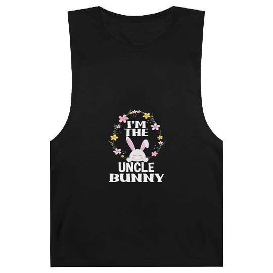 I Am Uncle Easter Bunny Flower Wreath Easter Barnard Tanks