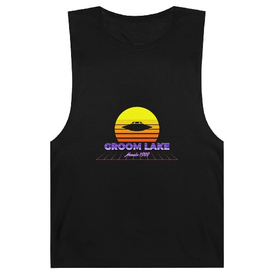 Area 51 Groom Lake 1947 Retro UFO Sunset Yellow Barnard Tanks