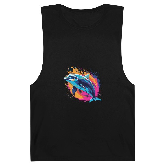 Watercolor Colorful Dolphin Colorful Animals Barnard Tanks