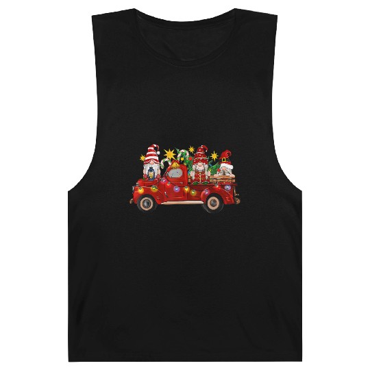 Three Gnomes In Red Truck Barnard Tanks