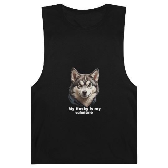 My Husky is my valentine Barnard Tanks