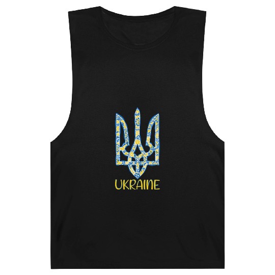 Ukraine trident in Ukrainian flag colors Barnard Tanks