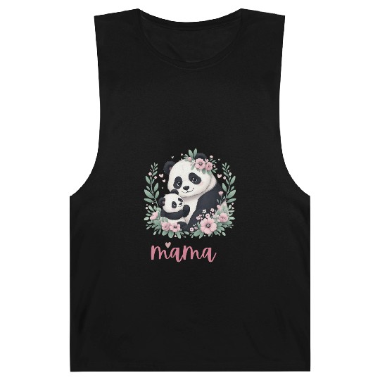 Panda Lover I Mama Panda And Cub Mother's Day Barnard Tanks