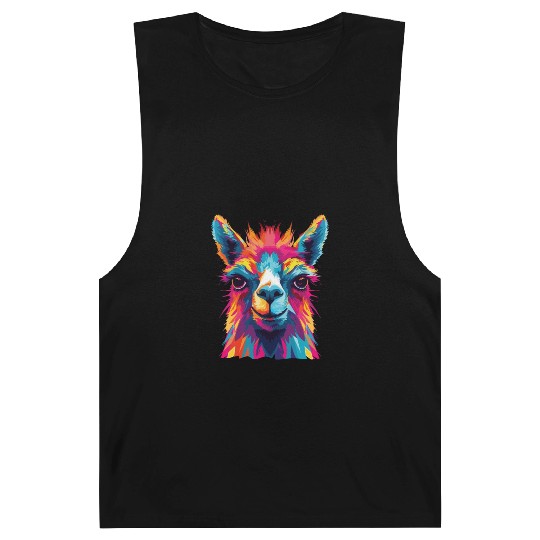 Watercolor Colorful Llama Colorful Animals Barnard Tanks
