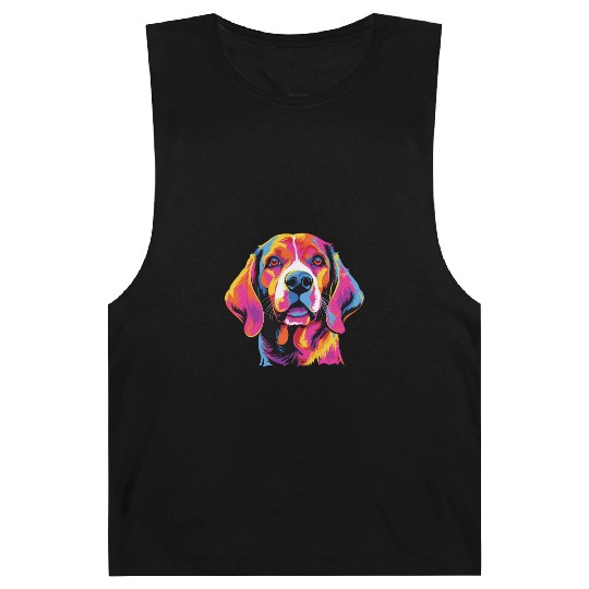 Watercolor Colorful Beagle Harrier Barnard Tanks