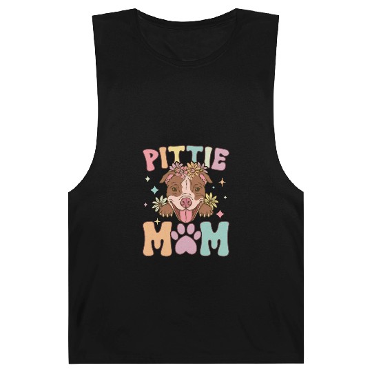 Groovy Pitbull Mom Female Dog Lover Barnard Tanks