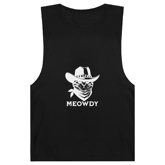 Cute Meowdy Cat Cowboy Pun Barnard Tanks