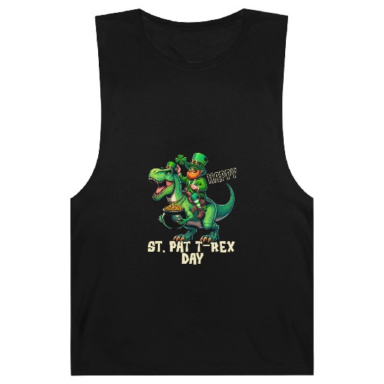 Happy St Pat-Rex Day Dinosaur Boys St Patricks Day Barnard Tanks