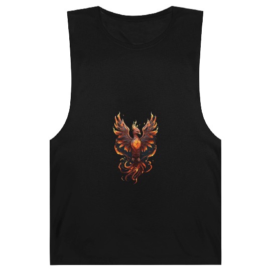 Fiery Phoenix Tattoo Design - Flight of Rebirth Barnard Tanks