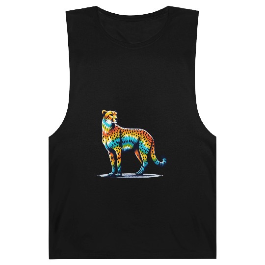 Tie Dye Cheetah Colorful Hippie Wildcat Barnard Tanks